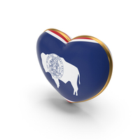 USA States Wyoming Flag Heart Dual Side PNG & PSD Images