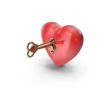 Metal Heart With Dollar Shaped Key PNG & PSD Images