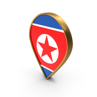 North Korea Flag Navigate Location Map PNG & PSD Images