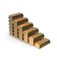 Gold Bar Stepped Stack PNG & PSD Images