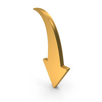 Down Arrow Icon Gold PNG & PSD Images