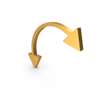Two Side Arc Arrow Icon Gold PNG & PSD Images