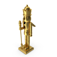 Wooden Christmas Nutcracker Gold PNG & PSD Images
