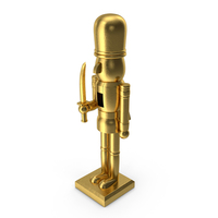 Wooden Christmas Nutcracker Gold PNG & PSD Images