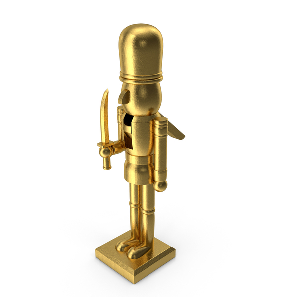 Wooden Christmas Nutcracker Gold PNG & PSD Images