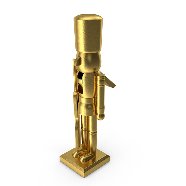 Wooden Christmas Nutcracker Gold PNG & PSD Images