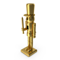Wooden Christmas Nutcracker Gold PNG & PSD Images