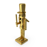 Wooden Christmas Nutcracker Gold PNG & PSD Images