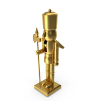 Wooden Christmas Nutcracker Gold PNG & PSD Images