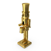 Wooden Christmas Nutcracker 6 Gold PNG & PSD Images
