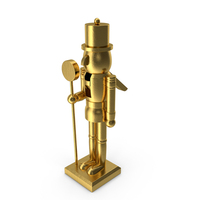 Wooden Christmas Nutcracker Gold PNG & PSD Images