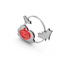Evil Pumpkin On Bat Halloween Ring PNG & PSD Images