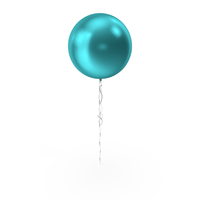 Lite Blue Metallic Round Balloon PNG & PSD Images