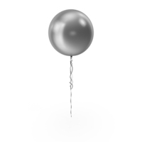 White Mettalic Round Balloon PNG & PSD Images