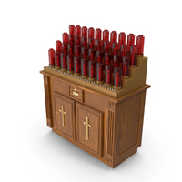 Church Votive Candle Stand Wooden Cabinet PNG & PSD Images