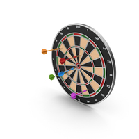 Dartboard With Colored Darts PNG & PSD Images