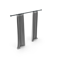 Classic Curtains On Metal Rod PNG & PSD Images