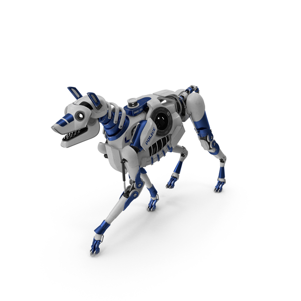 Futuristic Police Robot Dog Walking Pose PNG & PSD Images
