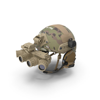 Helmet With Night Vision Goggles Green Camo PNG & PSD Images