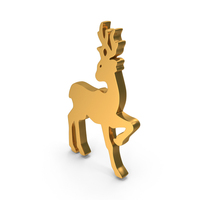 Christmas Deer Icon Gold PNG & PSD Images