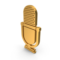 Retro Microphone Icon Gold PNG & PSD Images