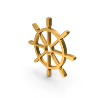 The Steering Wheel Of A Ship Icon Gold PNG & PSD Images