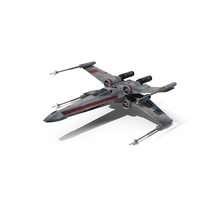 Space Fighter X-Wing Starship with R2-D2 PNG & PSD Images