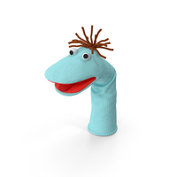 Sock Puppet Character Blue Boy Smiling Pose PNG & PSD Images