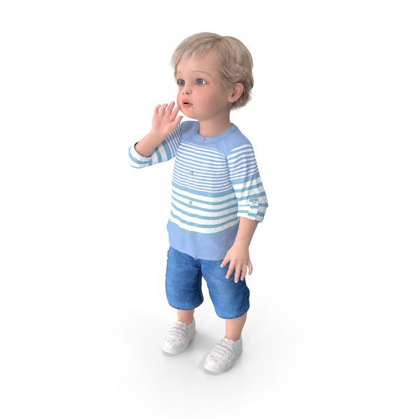 Baby In Summer Strolling Clothes Standing Pose PNG & PSD Images