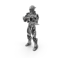 Futuristic Combat Robot With Assault Rifle PNG & PSD Images