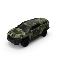 2023 Rezvani Vengeance Armored SUV Camouflage Colored Lights Off PNG & PSD Images