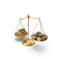 Balancing Scales With Gold Bars And Coins PNG & PSD Images