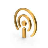 Wireless Radio Podcast Signal Icon Gold PNG & PSD Images