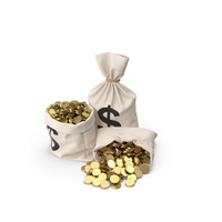 Money Bags With Gold Coins PNG & PSD Images