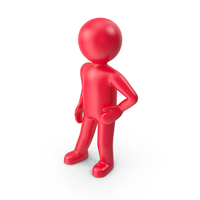 Red Stickman Standing PNG & PSD Images