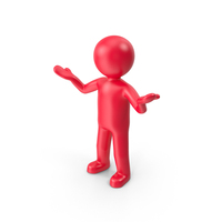 Red Stickman Welcome Pose PNG & PSD Images