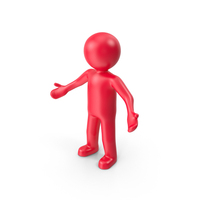 Red Stickman Welcome Pose PNG & PSD Images