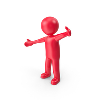 Red Stickman Welcome Pose PNG & PSD Images