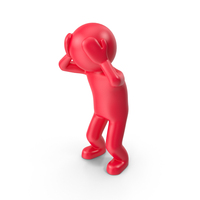 Red Stickman Panics PNG & PSD Images