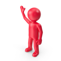 Red Stickman Waving PNG & PSD Images