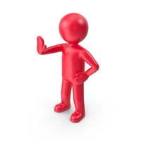 Red Stickman Stop Pose PNG & PSD Images