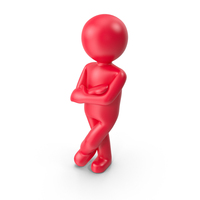 Red Stickman Leaning PNG & PSD Images
