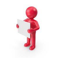 Red Stickman With Billboard PNG & PSD Images