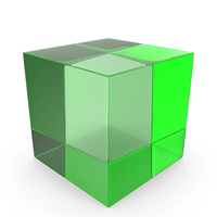 Geometric Shape Cube Green Glass PNG & PSD Images