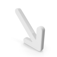 White Diagonal Arrow Down PNG & PSD Images