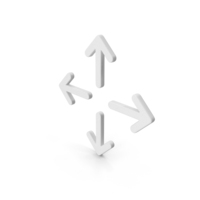 White Arrow Four Direction PNG & PSD Images