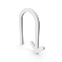 White Arrow U Turn Down PNG & PSD Images