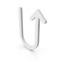 White Arrow U Turn Up PNG & PSD Images
