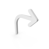 White Arrow Turn PNG & PSD Images