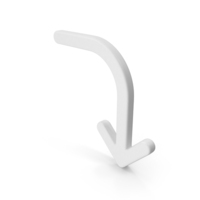 White Arrow Turn Down PNG & PSD Images